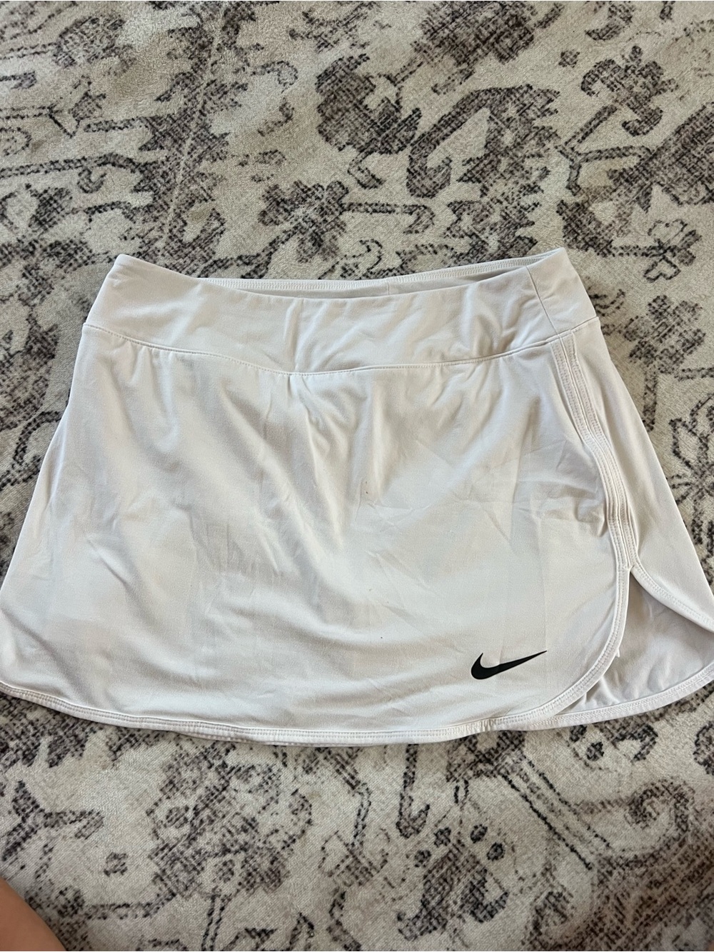 Nike White Dri-FIT Athletic Top with Gray Logo